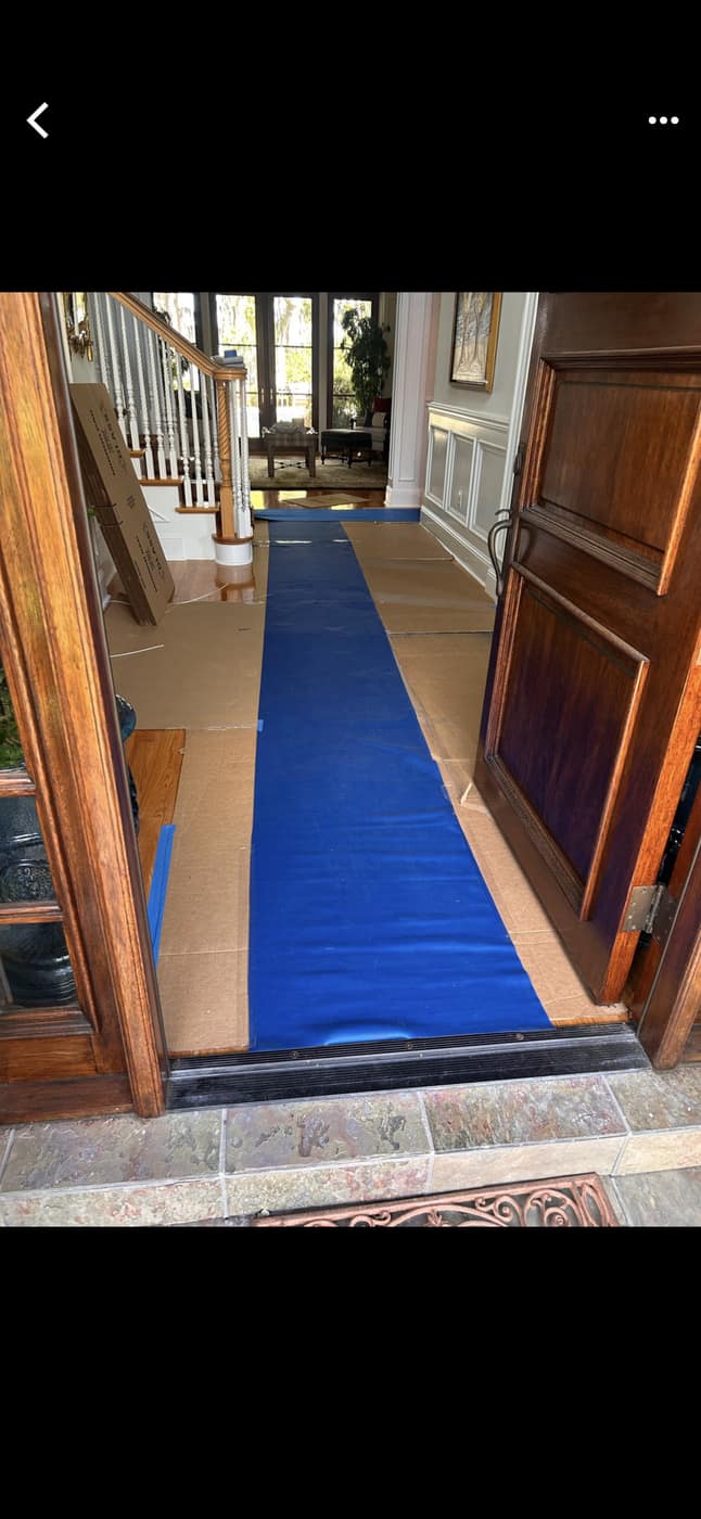 Runner protecting an entryway floor