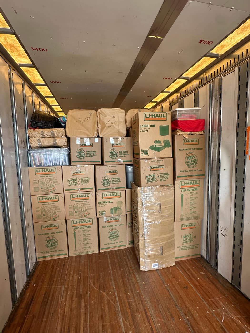 Professionally packed boxes neatly stacked