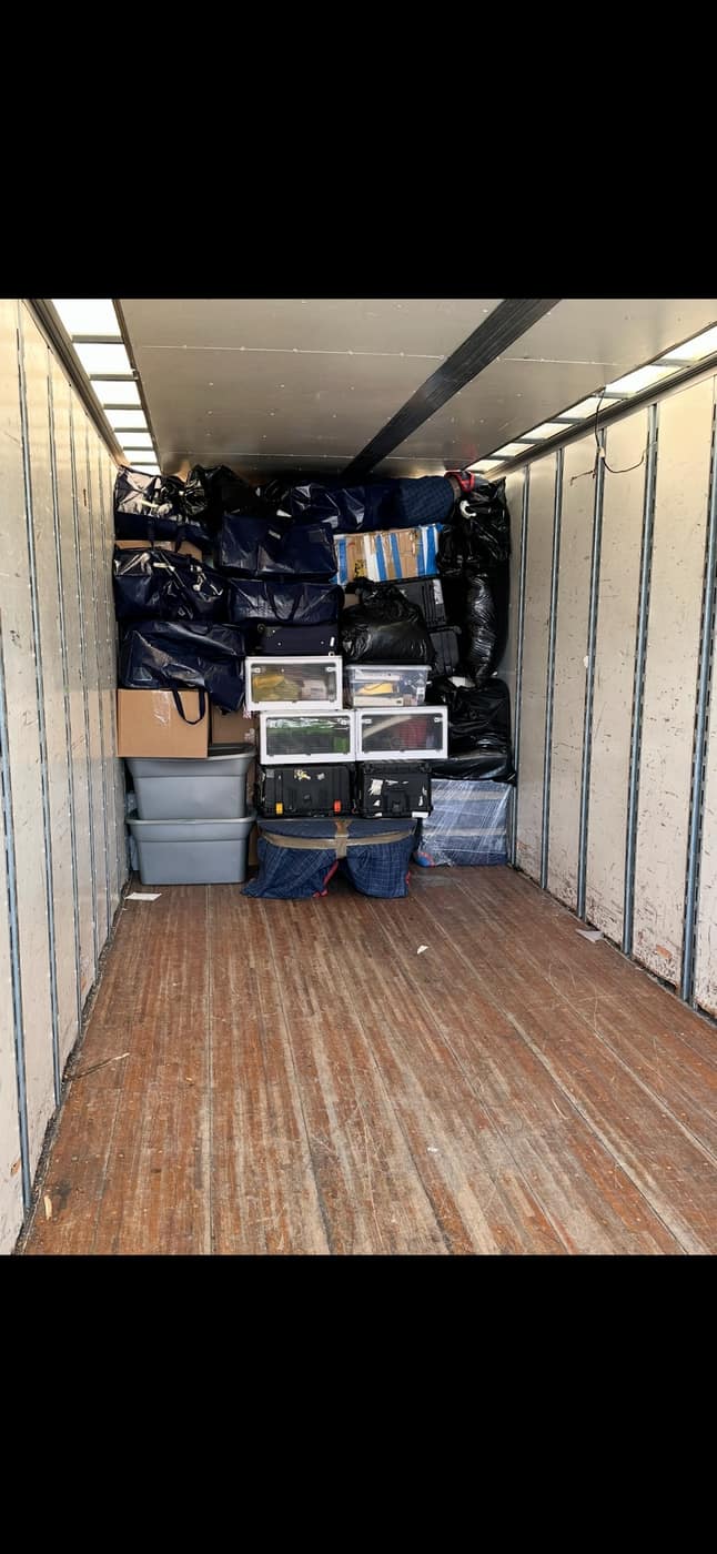 Truck loaded and organized for transit