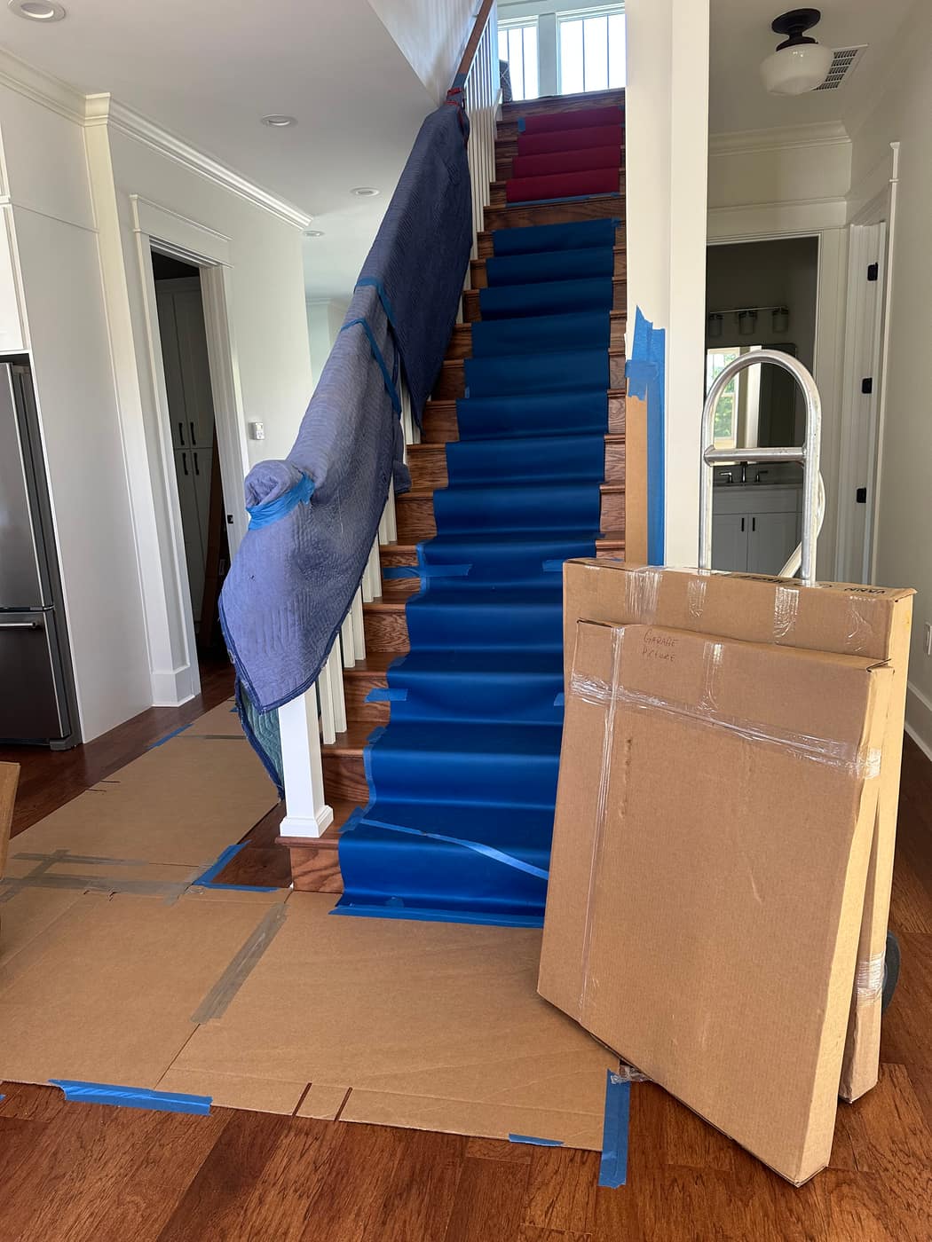 Doorway and floors protected during a move